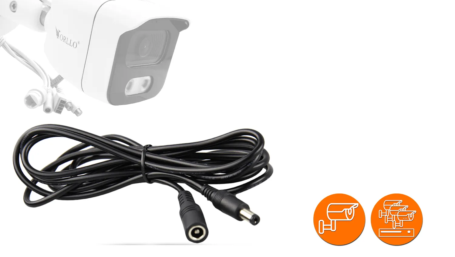 Przedłużacz Przewodu Zasilającego do Kamer IP Zewnętrznych ORLLO