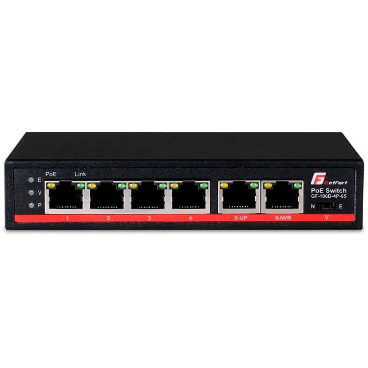 Switch Sieciowy PoE GETFORT 4 Porty + 2 UPLINK 65W