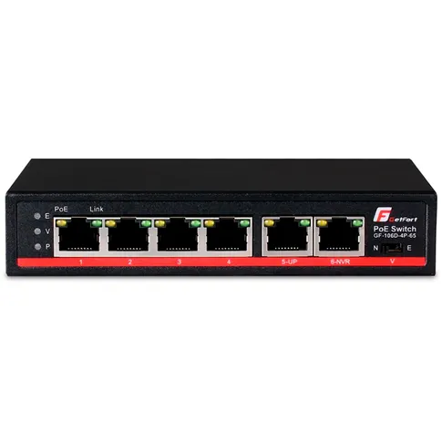 Switch Sieciowy PoE GETFORT 4 Porty + 2 UPLINK 65W