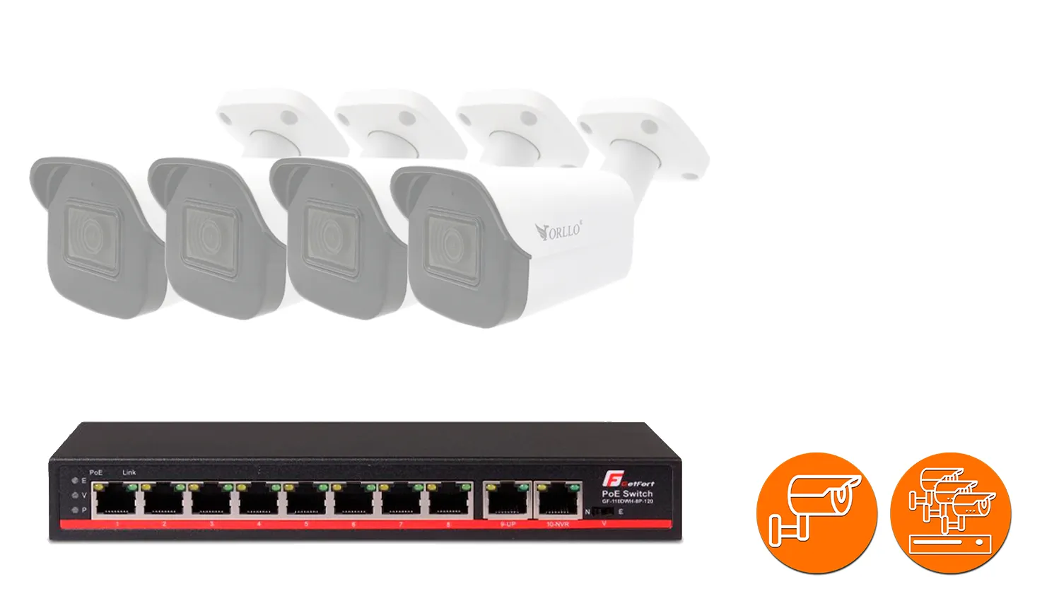 Switch Sieciowy PoE GETFORT 8 Port&oacute;w + 2 UPLINK 120W
