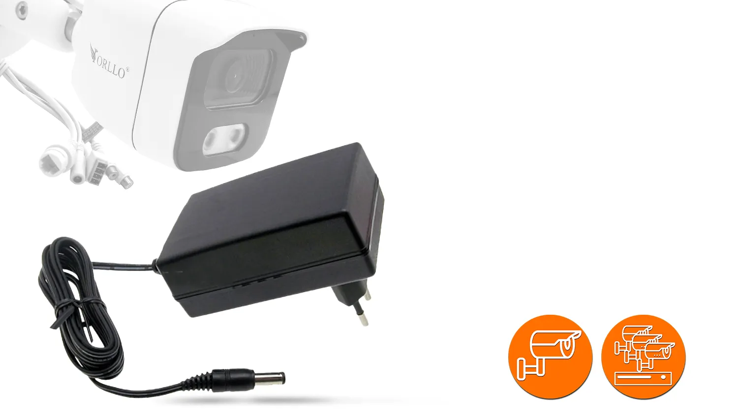 Zasilacz 12V/2A do Kamer IP WiFi POE ORLLO