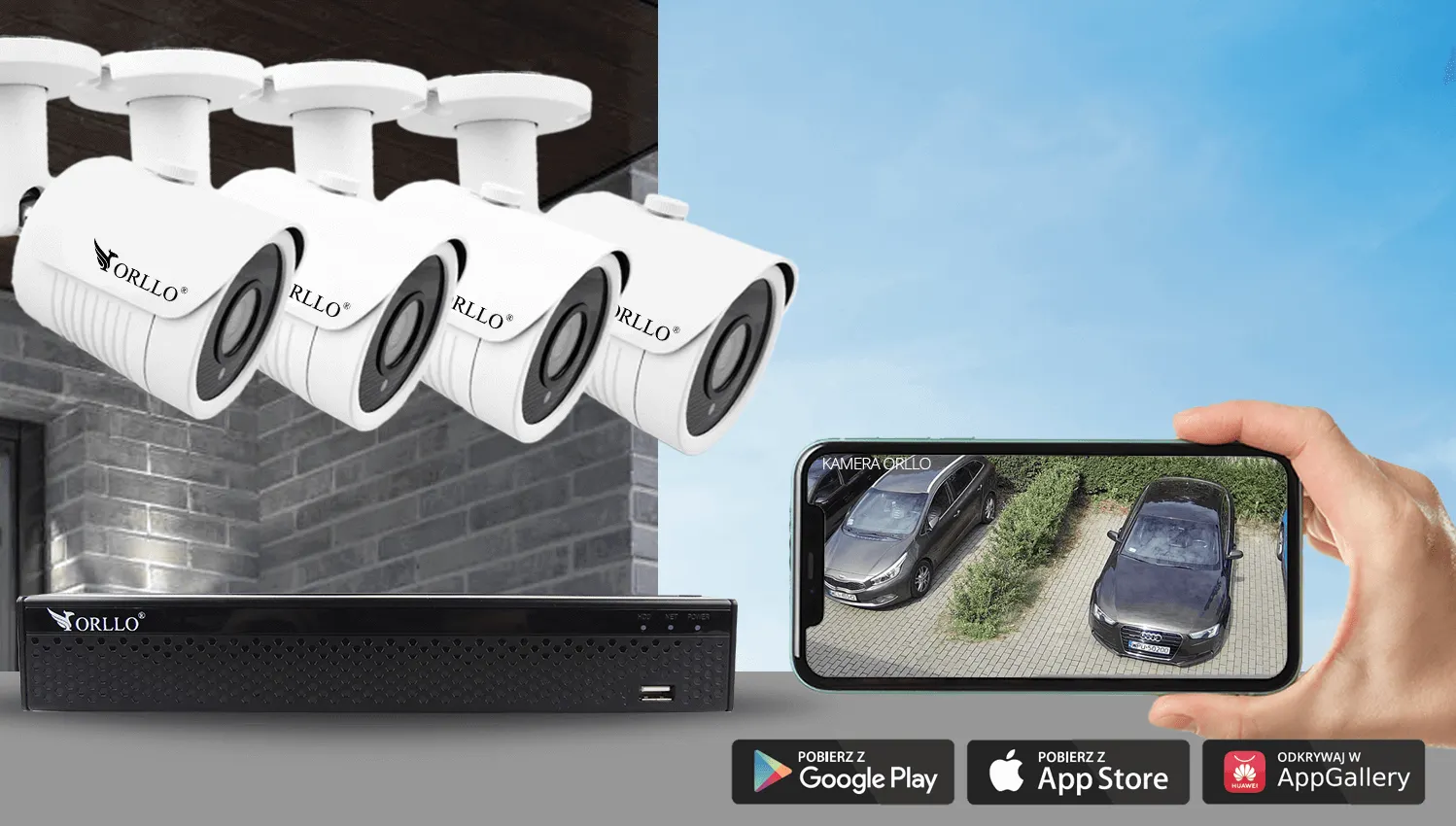 Zestaw kamer do Monitoringu CCTV 4 Kamery 5Mpx ORLLO POESET2+