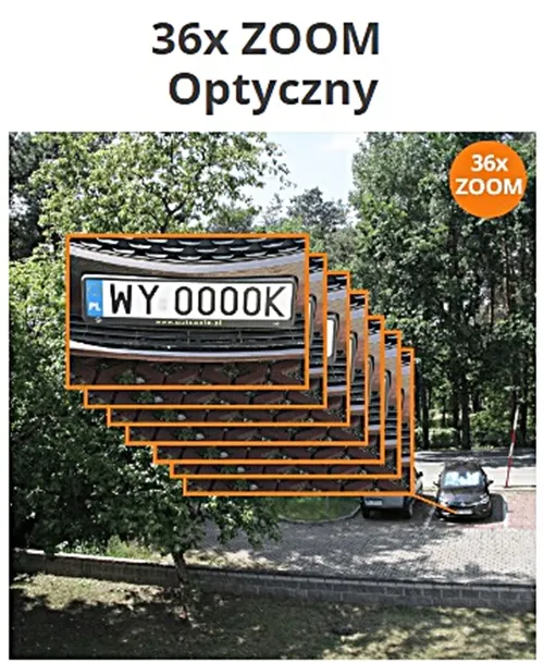 Kamera zewętrzna obrotowa poe orllo podczerwień alarm zoom optyczny 36 ir