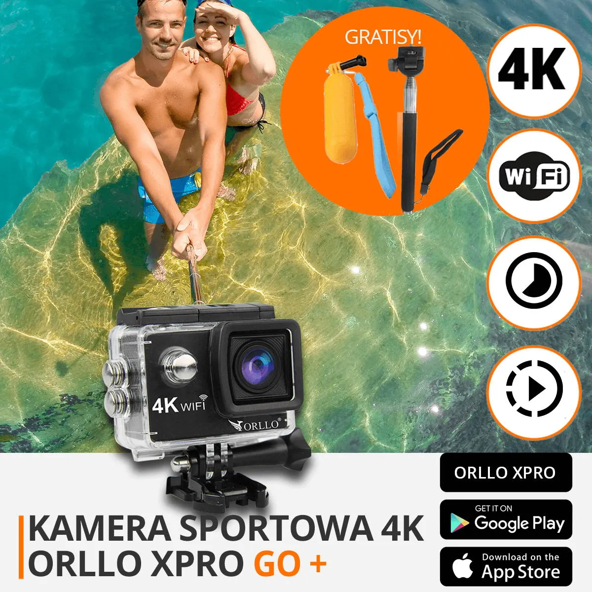 kamerka sportowa 4k XPRO GO funkcje