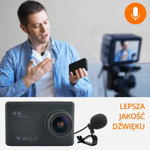 xkamera sportowa mikrofon super dzwiek orllo
